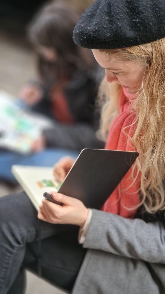 Photo of me drawing.