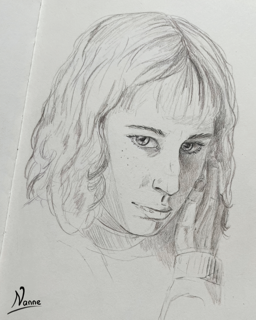 Portrait in pencil.